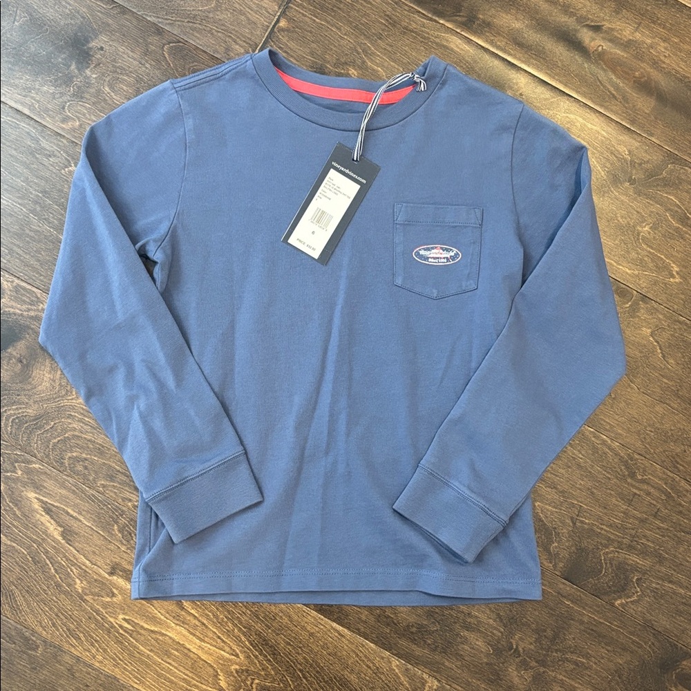 Vineyard Vines Slate Blue Graphic Tee with Sailfish Logo